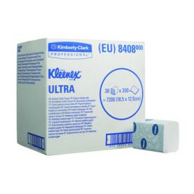 Kleenex Ultra toilet tissue, folded, white, 2-ply, 18.6 x12.5cm