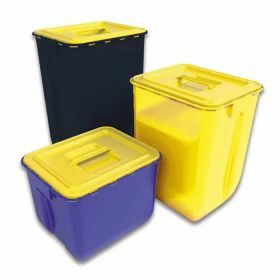 Waste container without lid - 30L - yellow